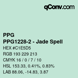 Farbcode: PPG - PPG1228-2 - Jade Spell | qconv.com