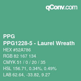 Color code: PPG - PPG1228-5 - Laurel Wreath | qconv.com