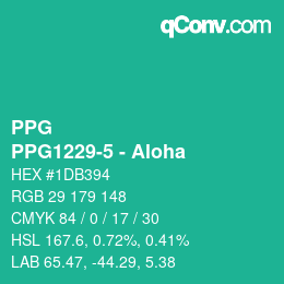 カラーコード: PPG - PPG1229-5 - Aloha | qconv.com