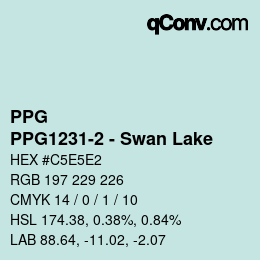 Color code: PPG - PPG1231-2 - Swan Lake | qconv.com