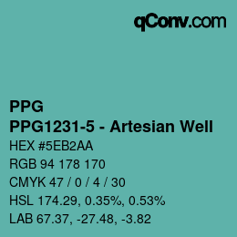 Farbcode: PPG - PPG1231-5 - Artesian Well | qconv.com