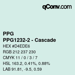 Color code: PPG - PPG1232-2 - Cascade | qconv.com
