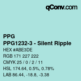 Color code: PPG - PPG1232-3 - Silent Ripple | qconv.com