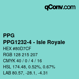 Color code: PPG - PPG1232-4 - Isle Royale | qconv.com