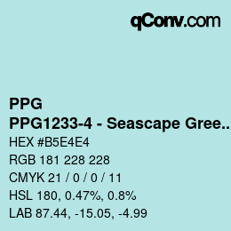 Color code: PPG - PPG1233-4 - Seascape Green | qconv.com