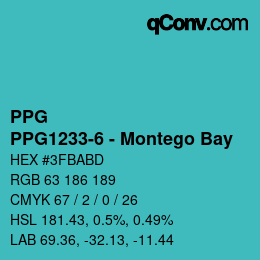 Color code: PPG - PPG1233-6 - Montego Bay | qconv.com