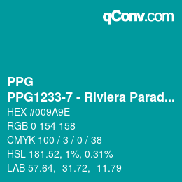 Color code: PPG - PPG1233-7 - Riviera Paradise | qconv.com
