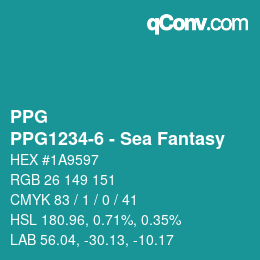 Color code: PPG - PPG1234-6 - Sea Fantasy | qconv.com