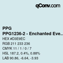 カラーコード: PPG - PPG1236-2 - Enchanted Evening | qconv.com