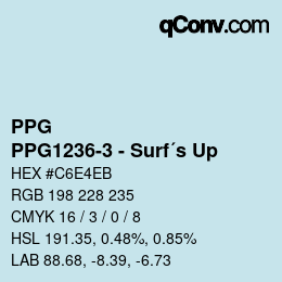 カラーコード: PPG - PPG1236-3 - Surf´s Up | qconv.com