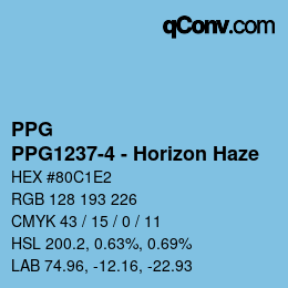 カラーコード: PPG - PPG1237-4 - Horizon Haze | qconv.com