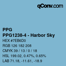Color code: PPG - PPG1238-4 - Harbor Sky | qconv.com