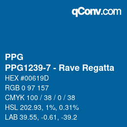 Color code: PPG - PPG1239-7 - Rave Regatta | qconv.com