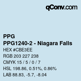 Color code: PPG - PPG1240-2 - Niagara Falls | qconv.com