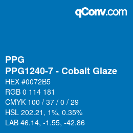 Color code: PPG - PPG1240-7 - Cobalt Glaze | qconv.com
