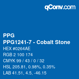 Farbcode: PPG - PPG1241-7 - Cobalt Stone | qconv.com