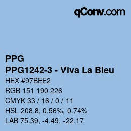 Color code: PPG - PPG1242-3 - Viva La Bleu | qconv.com