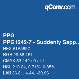 カラーコード: PPG - PPG1242-7 - Suddenly Sapphire | qconv.com