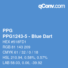 Color code: PPG - PPG1243-5 - Blue Dart | qconv.com