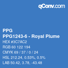 カラーコード: PPG - PPG1243-6 - Royal Plume | qconv.com
