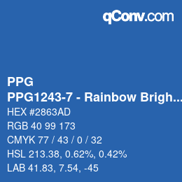 カラーコード: PPG - PPG1243-7 - Rainbow Bright | qconv.com