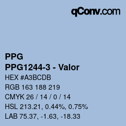 Color code: PPG - PPG1244-3 - Valor | qconv.com