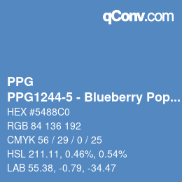 Color code: PPG - PPG1244-5 - Blueberry Popover | qconv.com