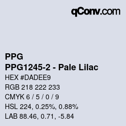 Color code: PPG - PPG1245-2 - Pale Lilac | qconv.com