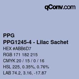 Color code: PPG - PPG1245-4 - Lilac Sachet | qconv.com