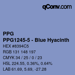 Color code: PPG - PPG1245-5 - Blue Hyacinth | qconv.com