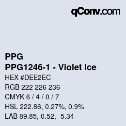 Color code: PPG - PPG1246-1 - Violet Ice | qconv.com