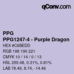 Color code: PPG - PPG1247-4 - Purple Dragon | qconv.com