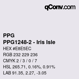Color code: PPG - PPG1248-2 - Iris Isle | qconv.com