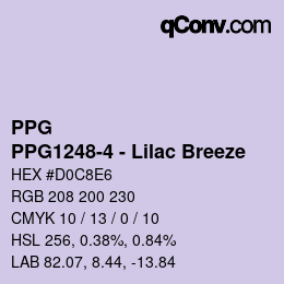 Color code: PPG - PPG1248-4 - Lilac Breeze | qconv.com