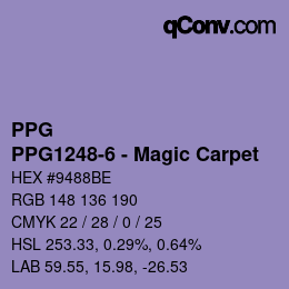 カラーコード: PPG - PPG1248-6 - Magic Carpet | qconv.com