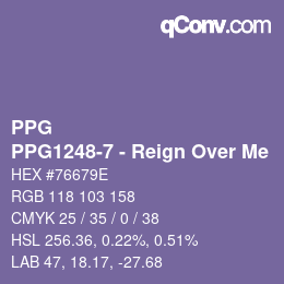 Code couleur: PPG - PPG1248-7 - Reign Over Me | qconv.com