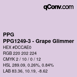 Código de color: PPG - PPG1249-3 - Grape Glimmer | qconv.com
