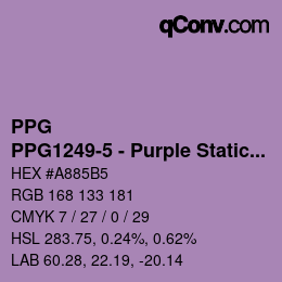 カラーコード: PPG - PPG1249-5 - Purple Statice | qconv.com