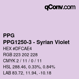 Color code: PPG - PPG1250-3 - Syrian Violet | qconv.com