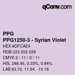 カラーコード: PPG - PPG1250-3 - Syrian Violet | qconv.com