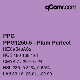 カラーコード: PPG - PPG1250-5 - Plum Perfect | qconv.com