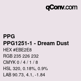 Color code: PPG - PPG1251-1 - Dream Dust | qconv.com