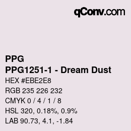 カラーコード: PPG - PPG1251-1 - Dream Dust | qconv.com