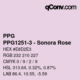 カラーコード: PPG - PPG1251-3 - Sonora Rose | qconv.com