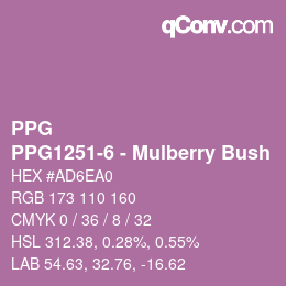 Color code: PPG - PPG1251-6 - Mulberry Bush | qconv.com