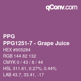 Color code: PPG - PPG1251-7 - Grape Juice | qconv.com