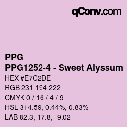 Color code: PPG - PPG1252-4 - Sweet Alyssum | qconv.com