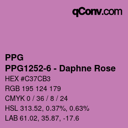 カラーコード: PPG - PPG1252-6 - Daphne Rose | qconv.com