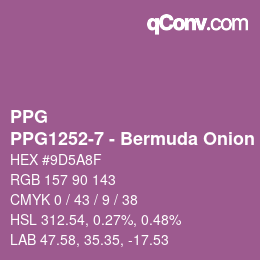 Código de color: PPG - PPG1252-7 - Bermuda Onion | qconv.com