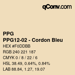 Color code: PPG - PPG12-02 - Cordon Bleu | qconv.com